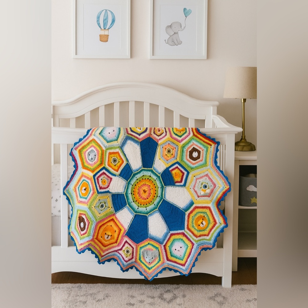 Amazing hand crochet 3Dimensional Blanket/Rug